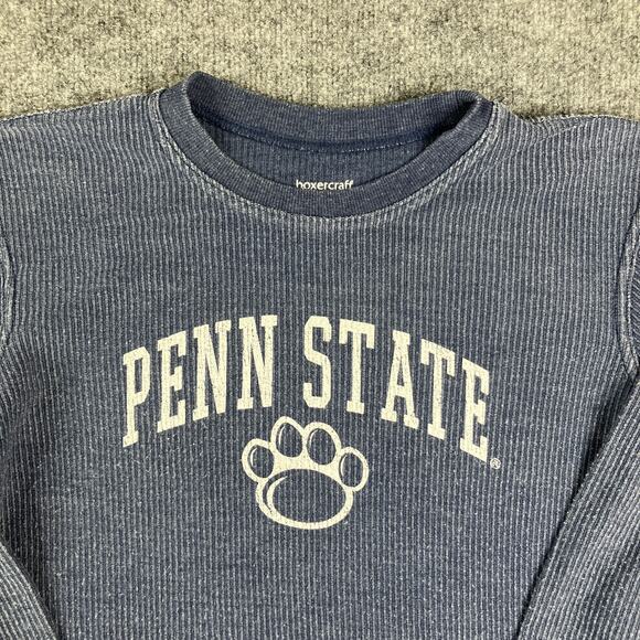 Boxercraft Long Sleeve Shirt Youth Large Blue Penn State Ribbed Crewneck Tee - Picture 1 of 7